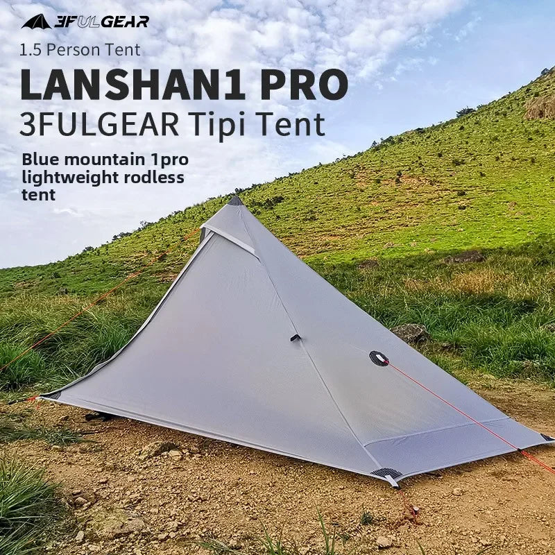 3F UL GEAR LanShan 1 pro Just 690 Grams 1 Person Outdoor Ultralight Camping Tent 3/4 Season 230*80*125CM Two Side Camping Tent