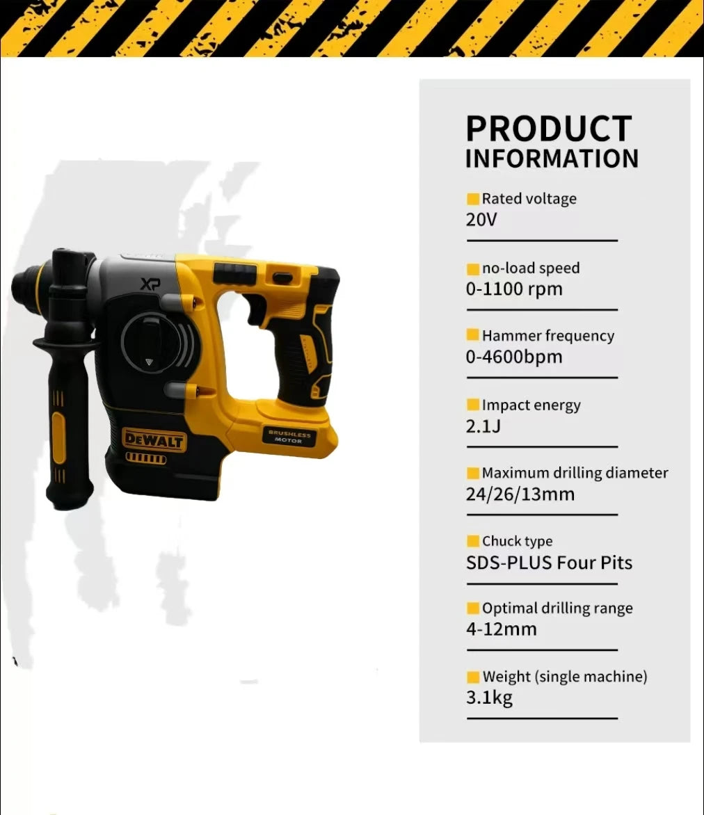 DEWALT DCH273 Rotary Percussion Drill 18V/20V MAX SDS Brushless 1 Inch PLUS L-shaped Woodworking Impact Drill（no Battery）