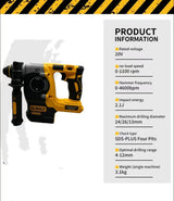 DEWALT DCH273 Rotary Percussion Drill 18V/20V MAX SDS Brushless 1 Inch PLUS L-shaped Woodworking Impact Drill（no Battery）