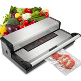 SucceBuy Commercial Vacuum Sealer Machine Multifunction Automatic Food Packaging with Bag Roll Storage Cutter for Home Kitchen