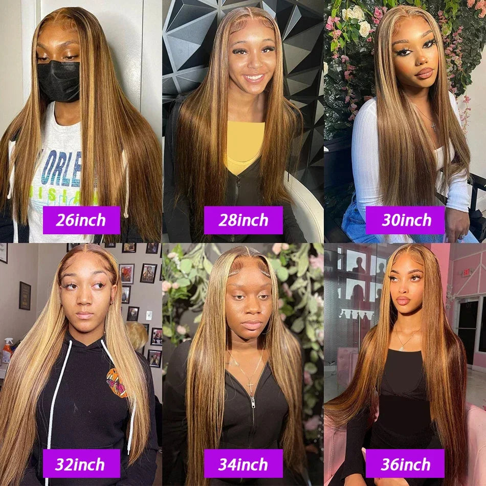 220% Hd Transparent 360 Full Lace Front Wig 40 Inch Pre Plucked Brazilian 13x6 Hd Lace Frontal Wig Bone Straight Human Hair Wigs