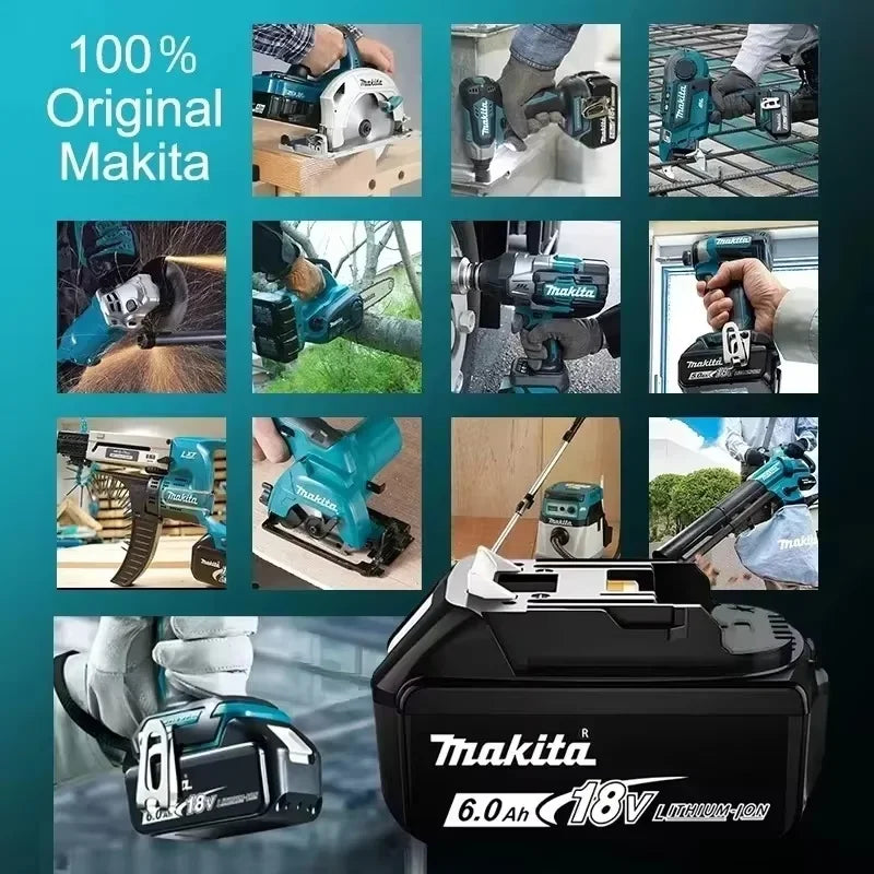 100% Original Style 18V 6.0Ah Rechargeable Battery Use Power Tool Battery Compatible With Makita BL1830 BL1860B Cordless Tools