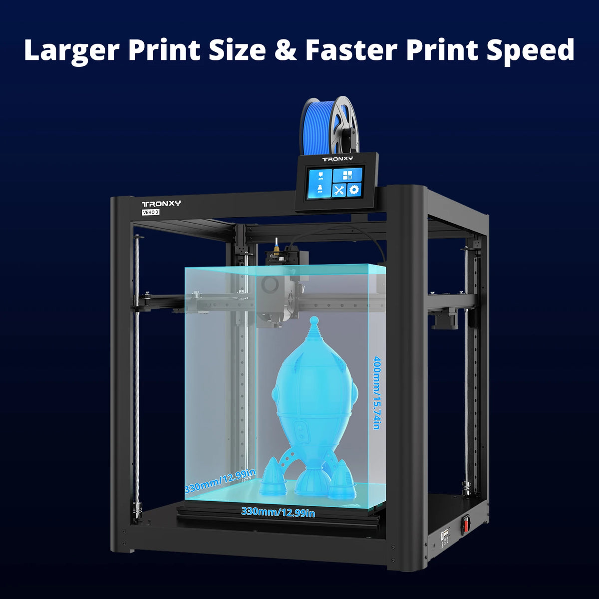 VEHO-3 / VEHO-3A 3D Printer Machine ,600mm/s High-Speed Printing with 36-Point Auto Leveling, 3D Printer Diy Kit,330*330*400mm