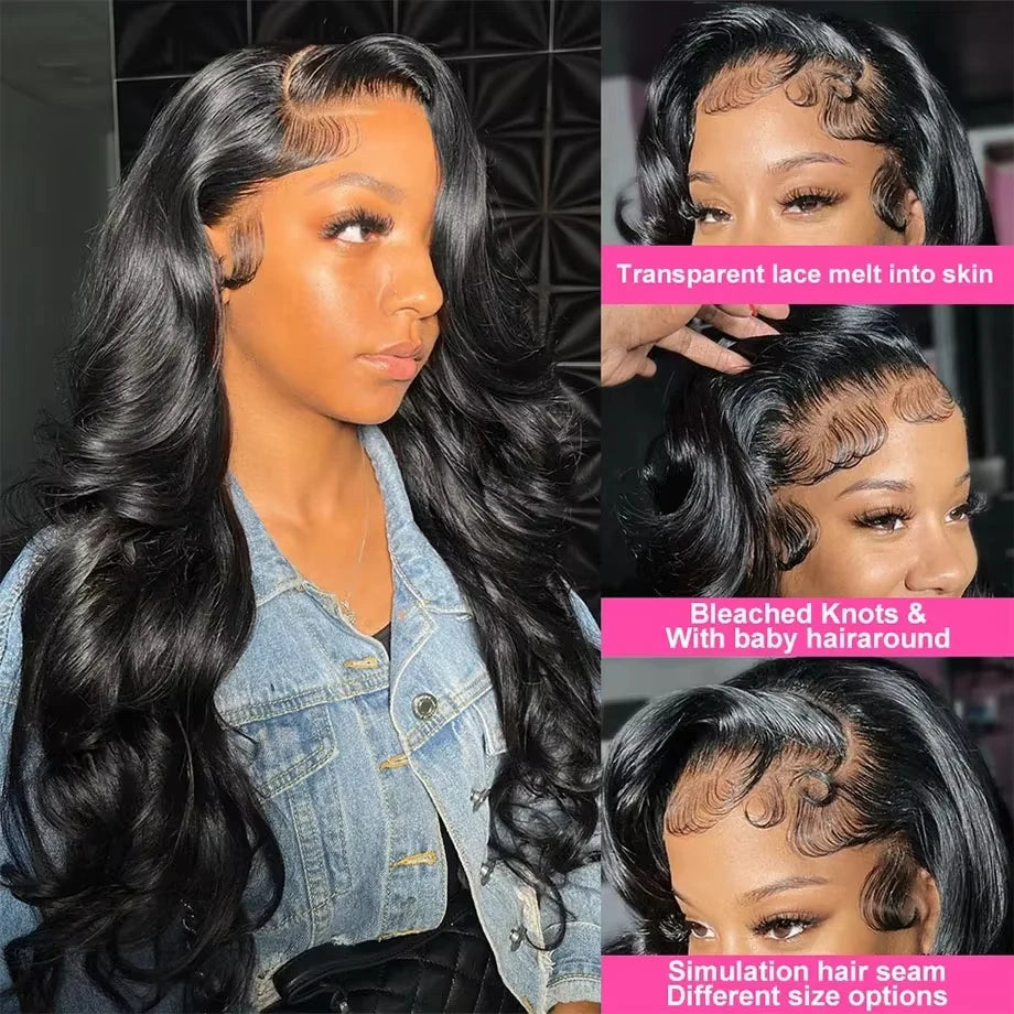 13x6 Body Wave Lace Frontal Wig 30 inch Pre Plucked Brazilian Glueless Wigs For Women 13x4 4x4 Hd Lace Frontal Human Hair Wigs