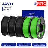 JAYO 3D PETG/PLA/PLA PLUS Filament 1.75mm PLA Filament 5 Rolls For Bambu FDM 3D Printer Neatly Wound 3D Printing Material for 3d