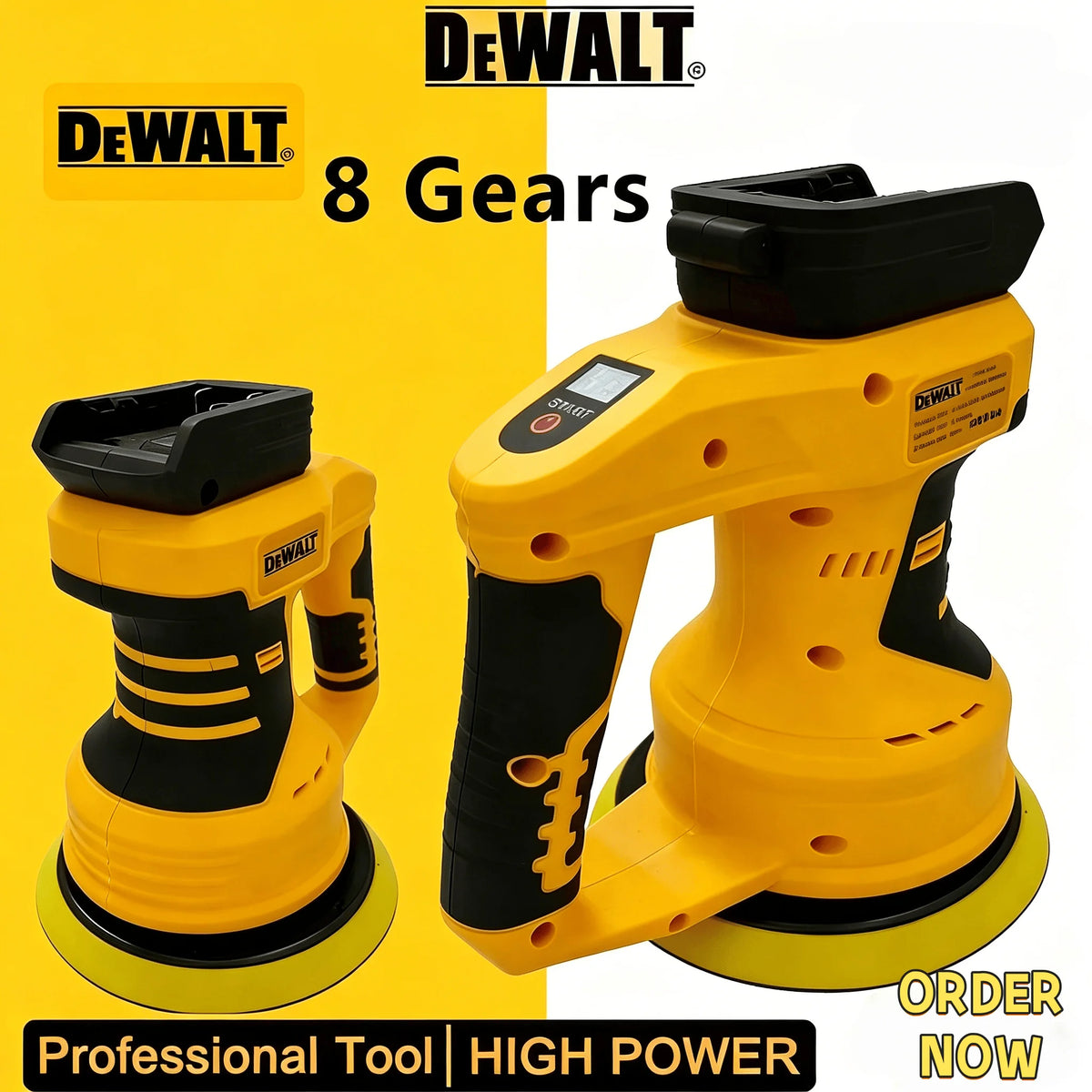 Dewalt 20V Cordless Car Polisher 8-Speed Adjustable Electric Auto Waxing Sanding Polishing Sealing Glaze Repair Power Tool