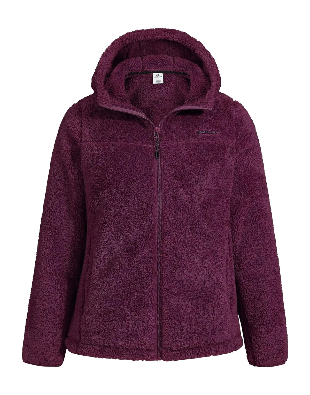 Pioneer Camp Women's Fuzzy Fleece Jacket Full Zip Up Lightweight Warm Soft Fleece Coat with Hood for Spring Fall Winter