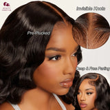 Beautyforever 3D Body Wave Bye-Bye Knots Glueless Wig Human Hair Ready to Wear Lace Front Wig 100% Raw Human Hair Wig Drawstring