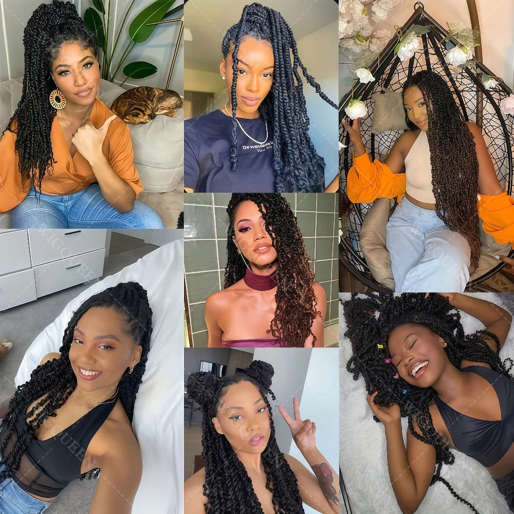 15A Small Spirals Curly Miracle Knots Feather Crochet Human Hair For Boho Braiding Invisible Knot PreSeparated Knotless Kinky Curly Crochet Human Hair Extensions Reusable Pre looped Natural Black Crochet Bundles With String Bulk 100% Human Hair Extensions