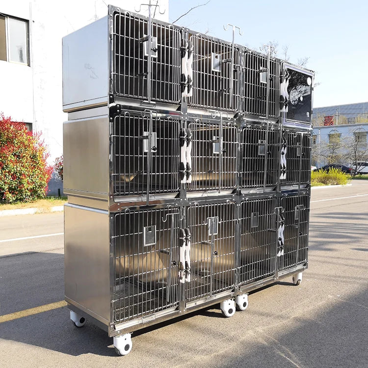 Veterinary Cage Twelve Compartments for Pet Hospital Pet Cages Dog Cat Veterinary