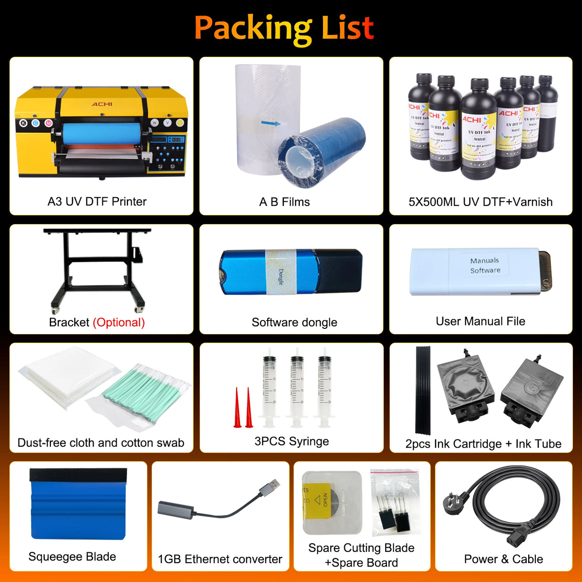 US STOCK A3 UV DTF Printer Laminating 2 in 1 Varnish Gliding Printer Sticker Waterproof Dustproof for Wood Glass Phone Case