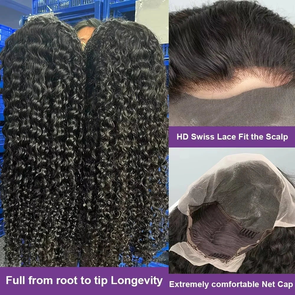 40 Inch Deep Wave Frontal Wig 13x4 13x6 HD Lace Frontal Human Hair Wigs 5x5 Hd Lace Closure Wig Glueless Human Hair Curly Wigs