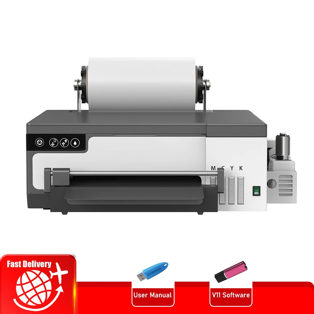 A4 A3 DTF Printer with Roll Feeder-XP600 Doubled Printing Speed Built-in White Stirring System for DIY T-Shirt Clothes print