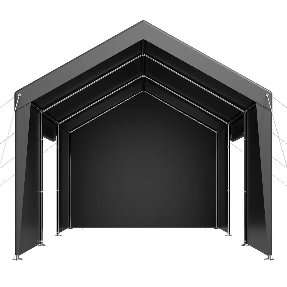 12x20 FT Heavy Duty Carport, Portable Car Canopy with Removable Sidewalls and Door, Outdoor Car Shelter,Customized