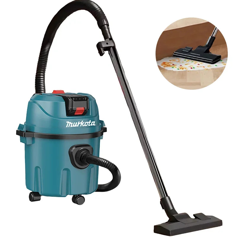 High Power Cordless Industrial Wet Dry Vacuum Cleaner Strong Suction Drum Canister for Construction Cleanup Warehouse Car Wash