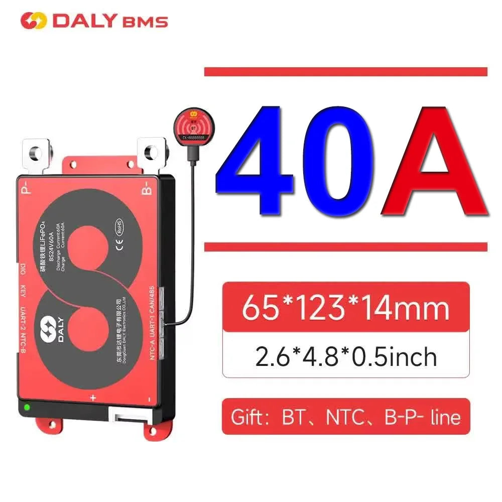 Daly Smart BMS LiFePo4 Li-Ion 18650 Battery 16S 48V BMS 3S 8S 12S 24S 12V 24V 36V 60V 30A 60A 80A 100A 150A 200A 250A 500A