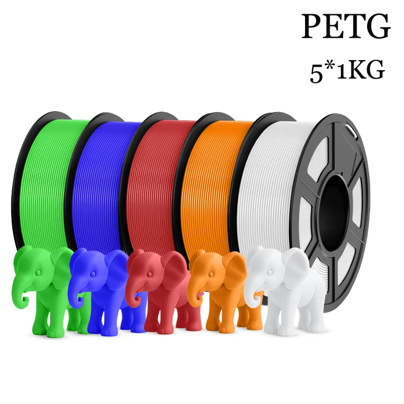TECBEARS PETG 3D Printer Filament 5KG 1.75mm petg Multi color combination set FDM 3D Printer Materials DIY Gift From US UK DE