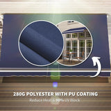 10' X 8' Retractable Awning, Patio Awnings, Sunshade Shelter W/Manual Crank Handle, Customized