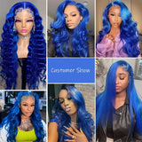 Navy Blue 13x4 Lace Front Body Wave Human Hair Wigs Brazilian Blue