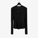 Owen Seak Women Cotton Tee Gothic High Street Bottoming Shirts Clothing Autumn Black Sweater Slim Women Coats Long Sleeves Shirt