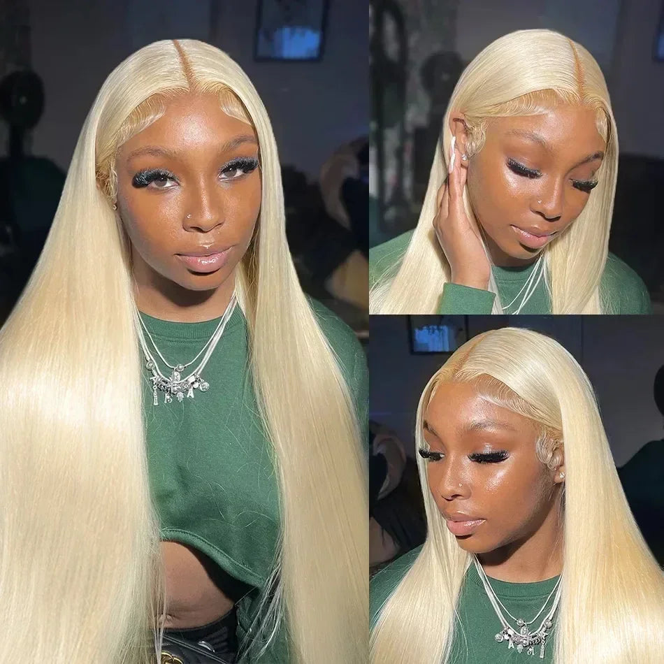 40inch 13x6 613 Blonde Colored Human Hair Lace Front Wigs 200% HD Lace Frontal Wigs Straight Honey Blonde Color Human Hair Wigs