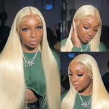40inch 13x6 613 Blonde Colored Human Hair Lace Front Wigs 200% HD Lace Frontal Wigs Straight Honey Blonde Color Human Hair Wigs