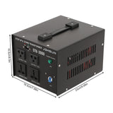 3000W Voltage Converter Transformer Power Converter Step Up/Step Down 110V to 220V 220V to 110V Heavy Duty 5V USB Port Black