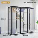 AACat Villa Solid Wood Large Free Space Cat House Pet Shop Cat Villa Deluxe Glass Room