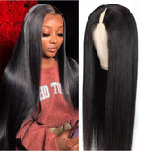 Straight V Part Wig Human Hair Glueless Brazilian Bone Straight Human Hair Wigs for Women V Part No Glue Wigs On Sale 30 36inch