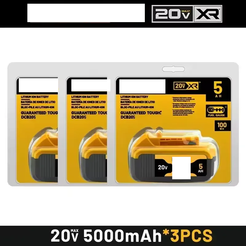 100% Original 20V 5.0Ah MAX Battery Power Tool Replacement for DeWalt DCB184 DCB181 DCB182 DCB200 20V 5A 6A 18Volt 20v Battery.