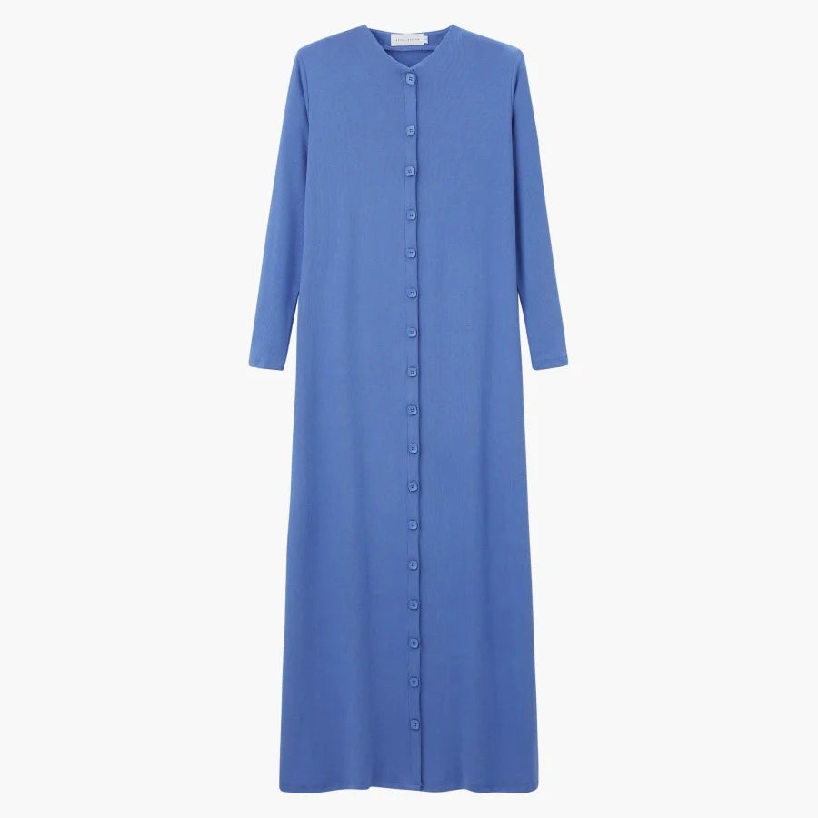 AS 2025 summer woman dress comfortable ribbing maxi button dress lady clothes