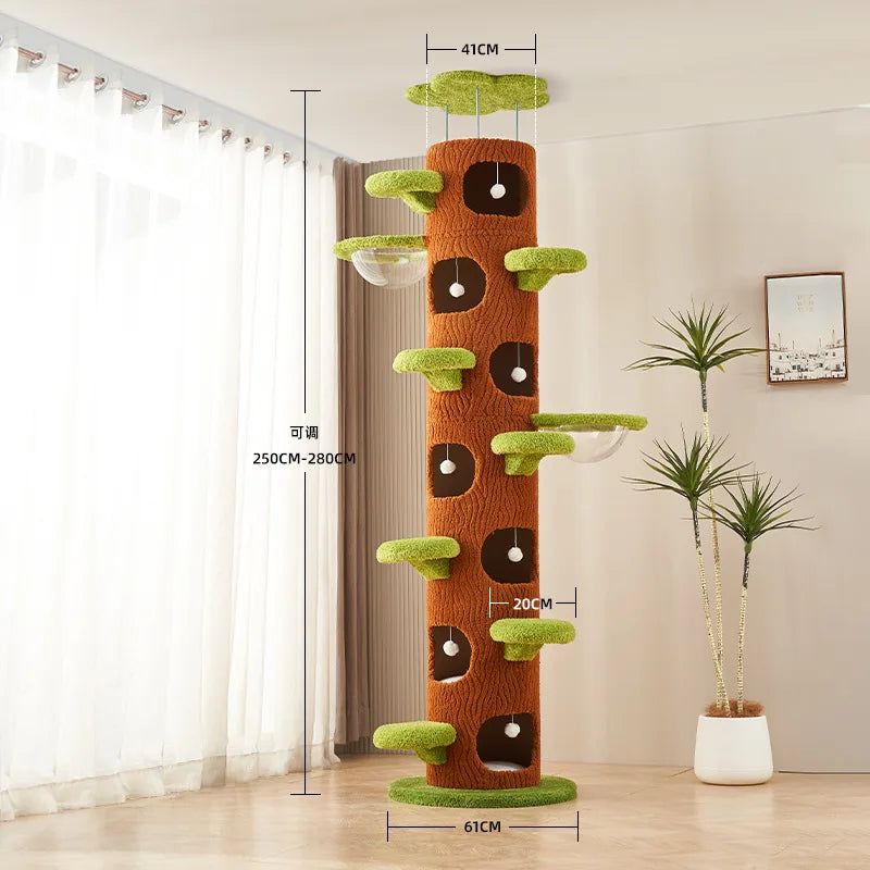 YFY  Integrated Space Capsule Non-Solid Wood Pillar Sisal Toy Cat Supplies Cat Climbing Frame