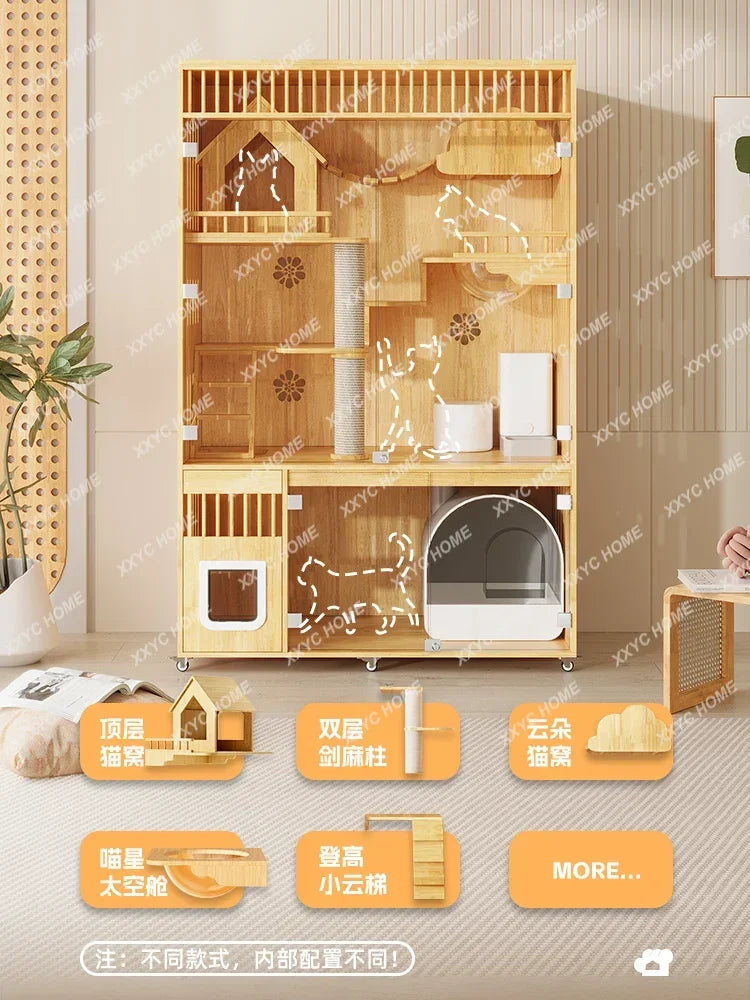 Cat Chamfer Home Cattery Luxury Cat Nest Large Space Cat Cage