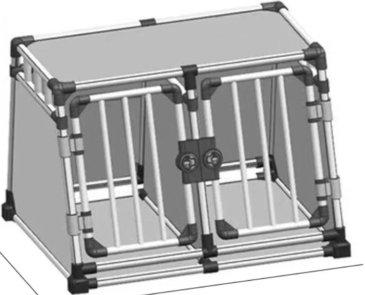2025 Aluminium Heavy-Duty Dog Car Cage Double Doors Escape-Proof Indestructible Large Kennel House Camping Furniture Pets