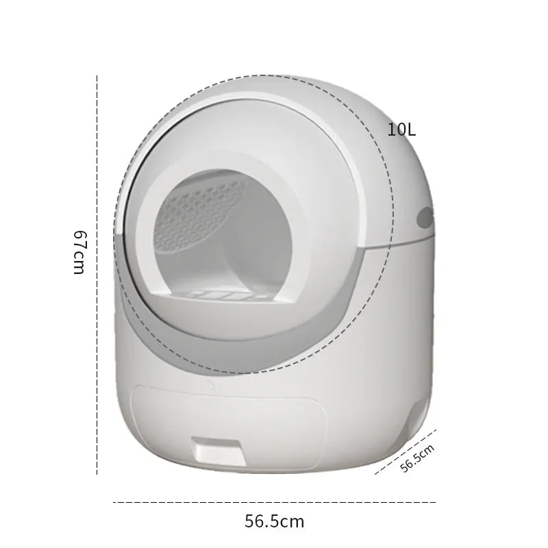 Self-Cleaning Plastic Cat Box Eco-friendly Design 10kg Weight 10L Capacity Square Design Automated Smart Sandbox