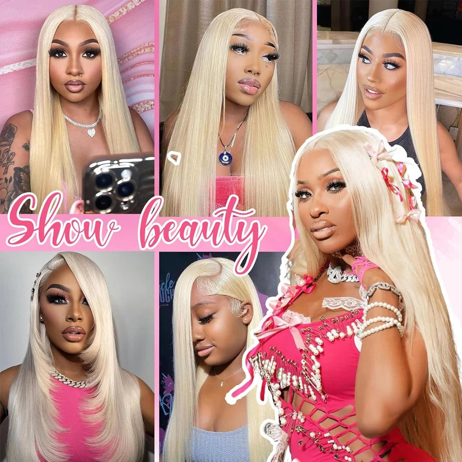 30 Inch Straight 613 Colored HD Lace Frontal Wig 13x4 13X6 360 Honey Blonde Lace Front Wig Human Hair Pre Plucked With Baby Hair