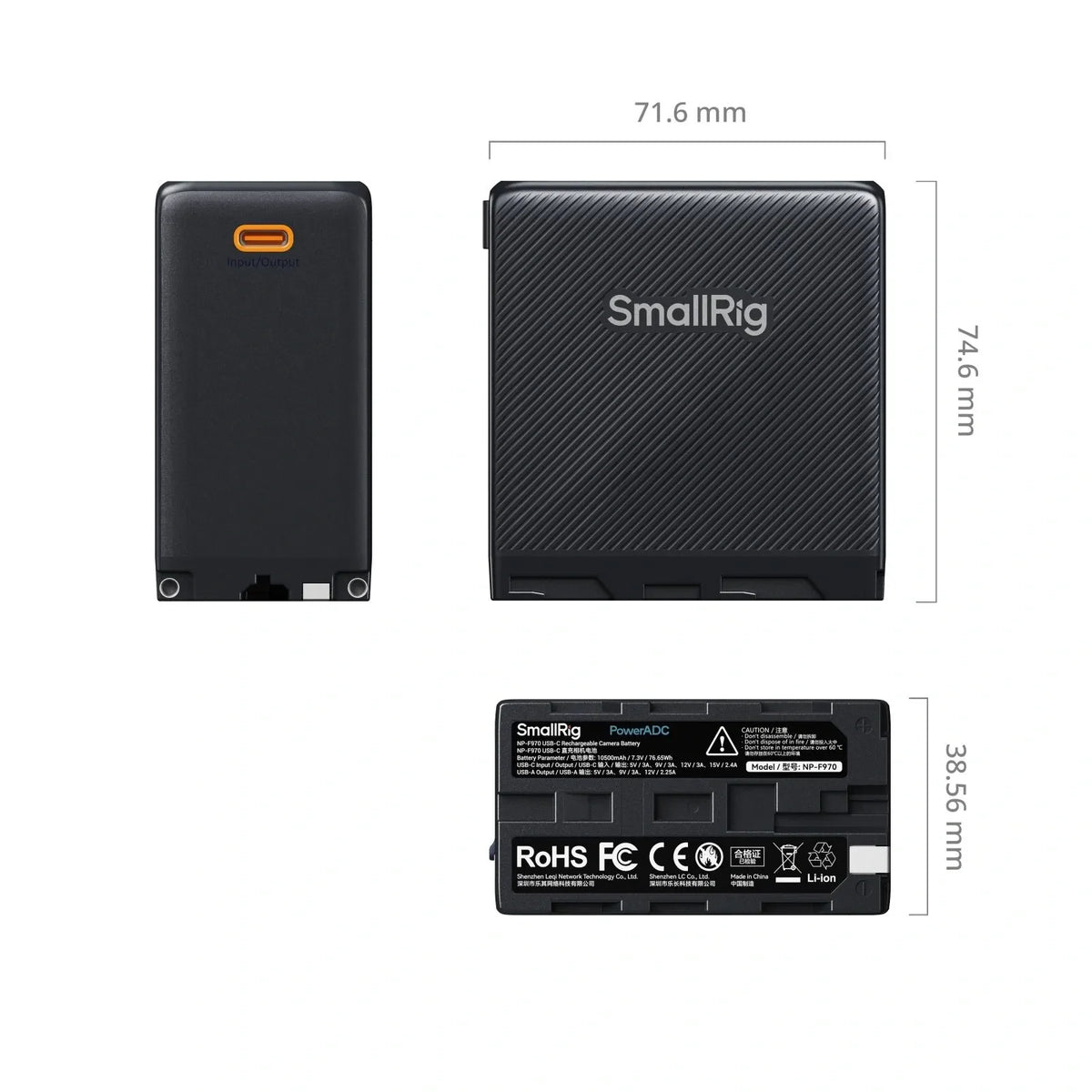 SmallRig NP-F970 10500mAh USB-C Rechargeable Camera Battery for Sony Nikon Cameras for LED Video Light 4469 4576 4577