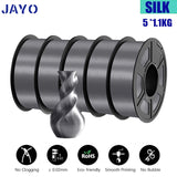 JAYO 3D Printer Filament  PETG PLA HSMPETG PLA PLUS 1.75mm 5Rolls 3D Printing Materials for 100% No Bubble &FDM 3D Pen DIY Gift