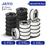 JAYO 20 Rolls 3D PLA Matte/High Speed PLA matte Printer Filament 1.75mm Neatly Wound PLA with Matte Finish Print for 3D Printer