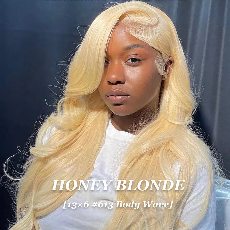 #613 Human Hair Wigs Body Wave 36 Inches 200% Density 13x6 13x4 HD Transparent Lace Frontal Wig 613 Blonde For Women Brazilian Hair Pre Plucked