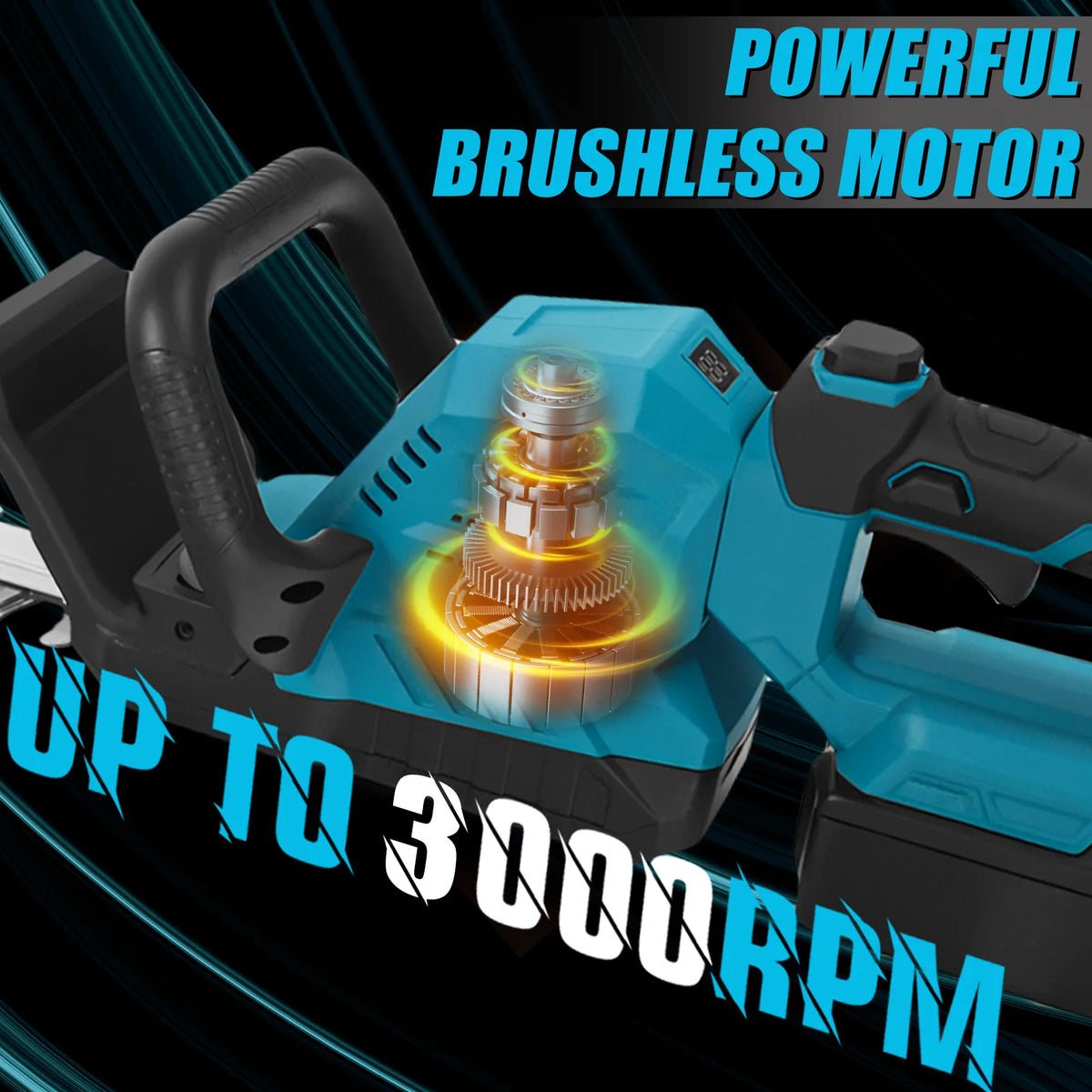 Brushless Electric Hedge Trimmer 3000RPM Cordless Garden Bush Trimmer 180°Rotatable Handle Power Tool For Makita 18V Battery Pin