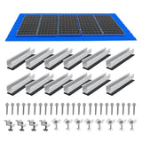 14/12/10/6pcs Solar Panel Mounting Brackets Mid and End Clamps and Rails Kit for Roofing Solar Panels of Multiple Sized
