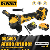 DEWALT DCG409B 20V MAX Brushless Cordless Angle Grinder 5 Inch Flat Head Kickback Brake Bare Tool For Metal Working