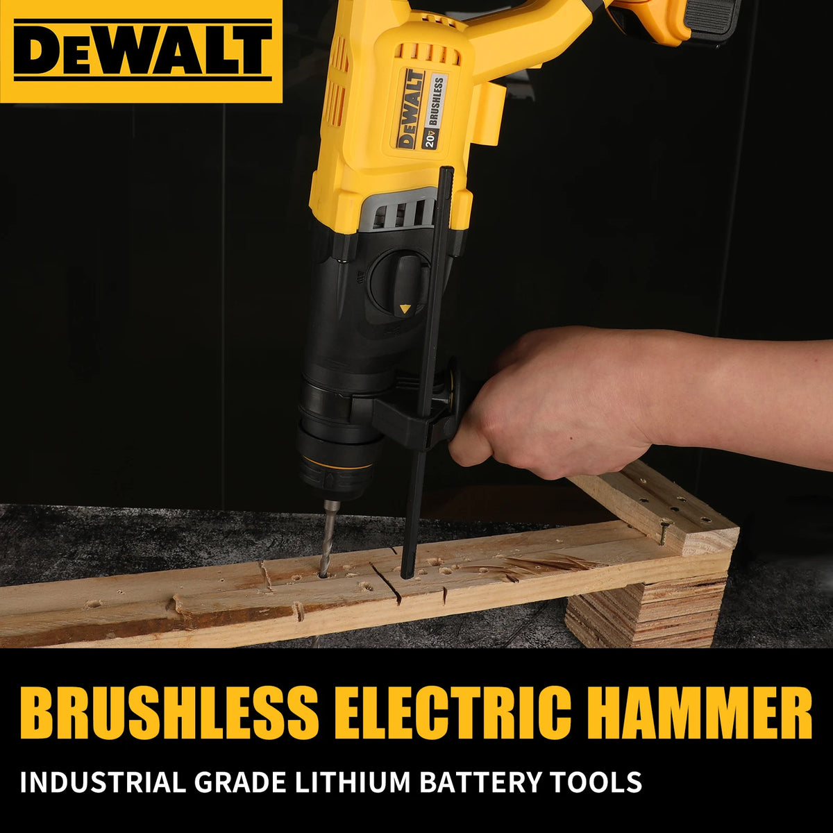 DEWALT 20V Brushless SDS-Plus Rotary Hammer 3J Impact 1165RPM 4300BPM for Concrete, Masonry, Drilling & Chiseling Jobs tools