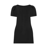 Women's Causal Puff Sleeve Party Dresses Elegant Solid Pockets A-line Slim Zipper Mini Dress Ladies Office Club Evening Outfit