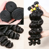 Raw Peruvian Human Hair Bundles Loose Wave 3 4 Bundle 28 30 Inch Virgin Remy Hair Extensions For Women Sew In Quick Weave Bundle