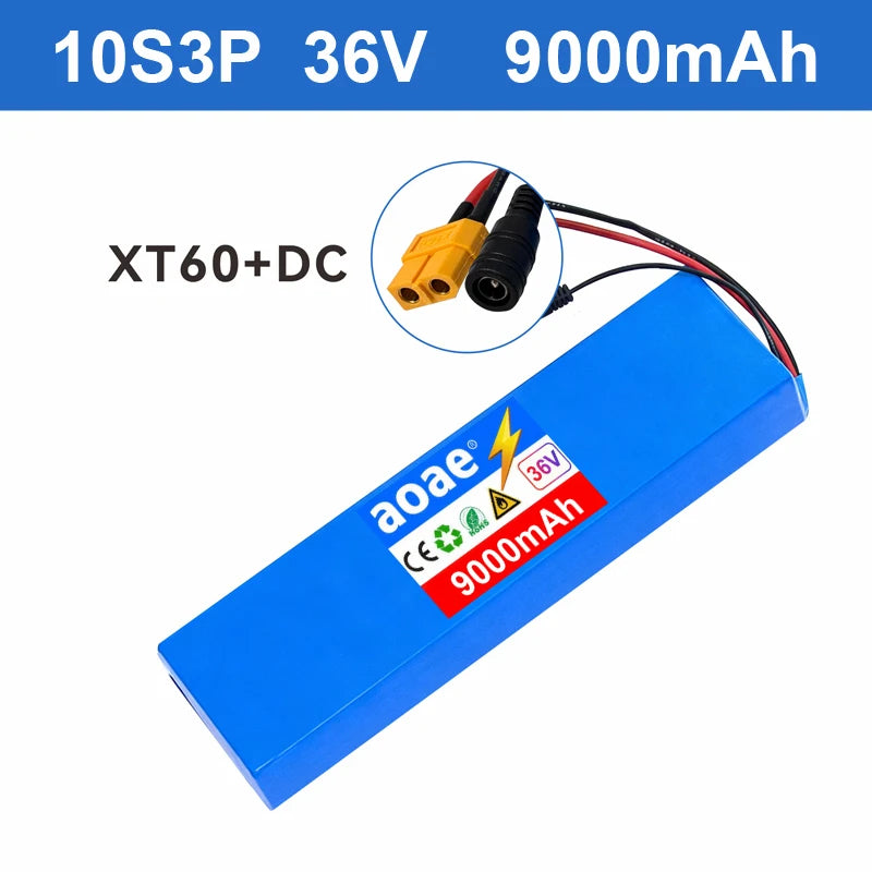 36V Electric Scooter Battery 9.0Ah 18650 Grade-A Cells 10S3P 500W-1000W Built-in BMS XT30 JST Long Range Safe & Durable