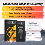 StellarXcell Diagnostic Battery Show Genuine Display Genuine Part No Error for iPhone 12 13Pro 14Plus 15Pro with Free Tools
