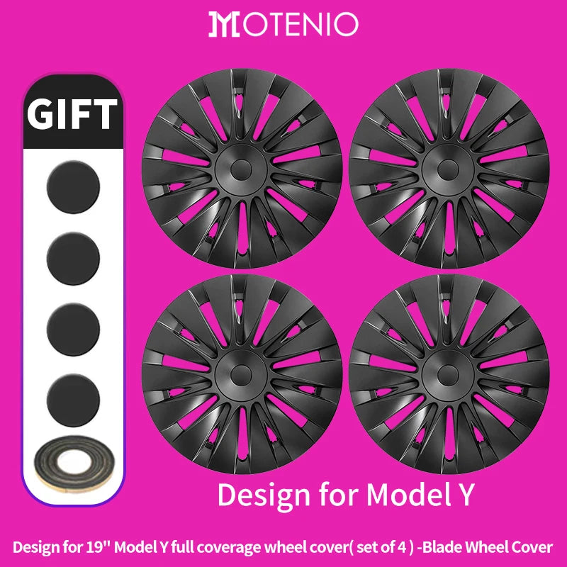 4PCS Wheel Cover For Tesla Model Y 2020-2024 19 Inch Right＆Left Hubcaps Cyclone Style Wheel Cover Replacement Accessories