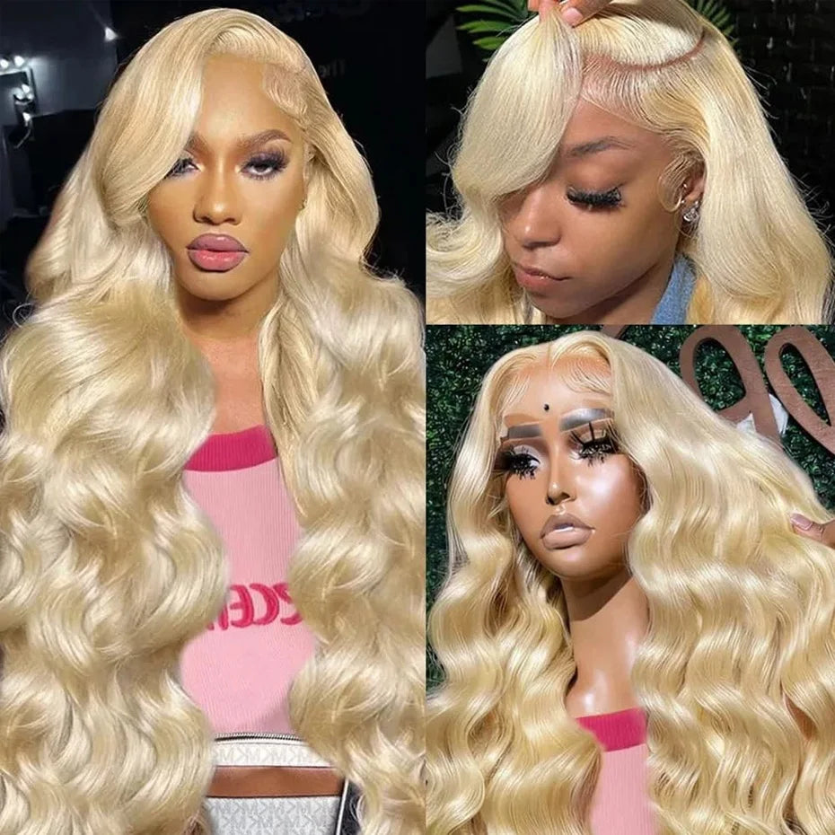 30 Inches 613 Lace Front Wig Human Hair 13x4 13x6 360 Body Wave Blonde